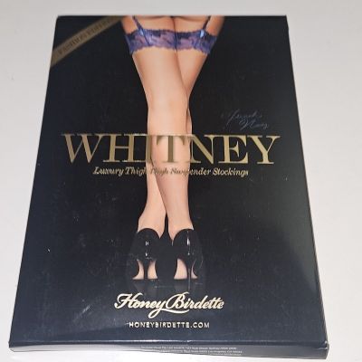 Honey Birdette Whitney Navy Thigh High Suspender Stockings S, M, or L New